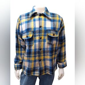 Canadian Caribou Vintage Plaid Wool Jacket 1960 EUC Size Large